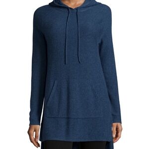 Neiman Marcus 100% Cashmere Collection Kangaroo Hoodie size S blue soft cozy‎